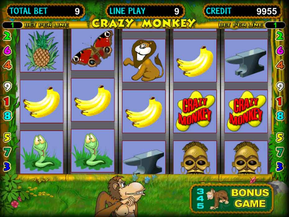 Crazy Monkey - играть в автомат обезьянки онлайн